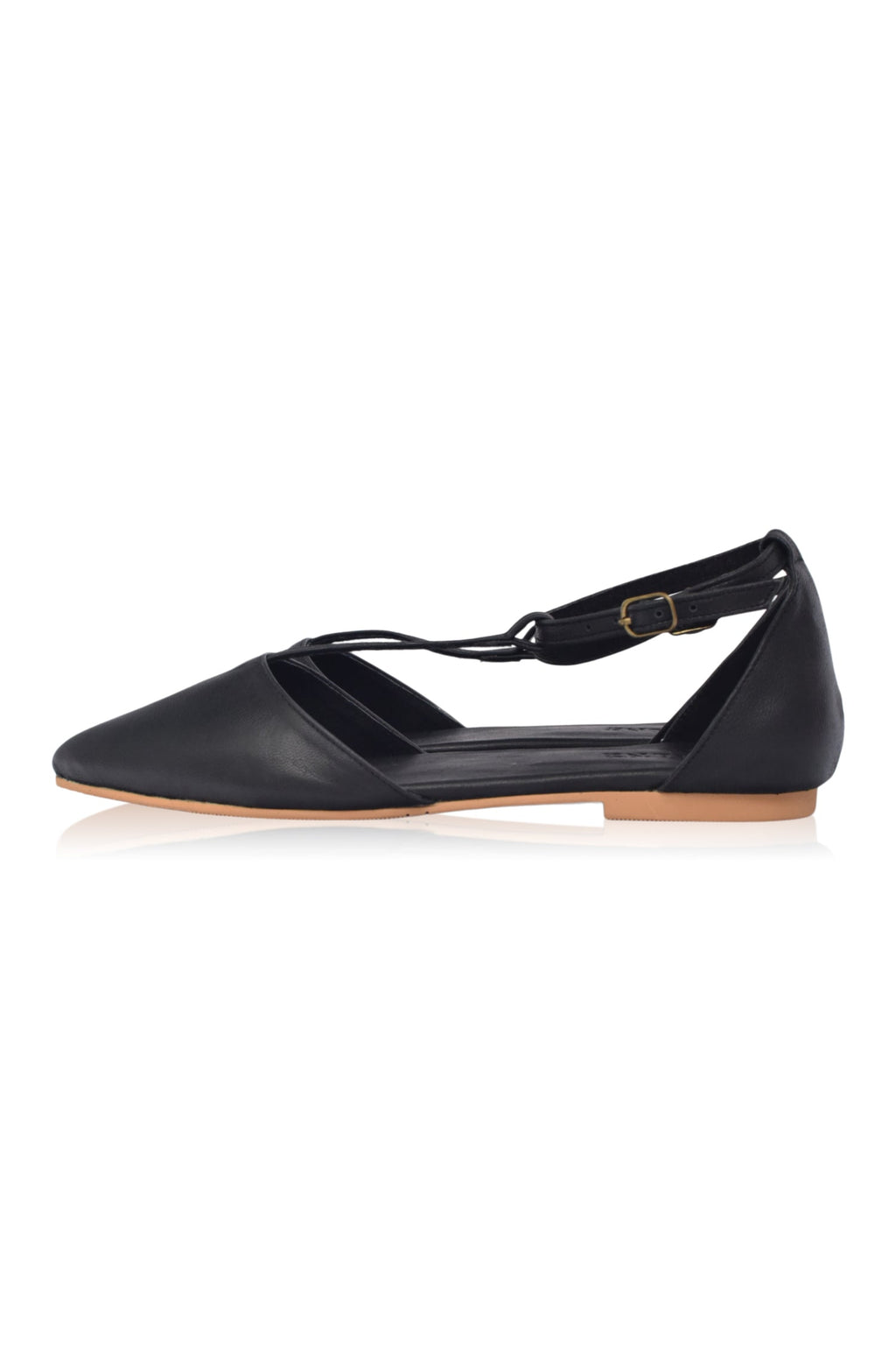 Paula Pointy Leather Flats-1