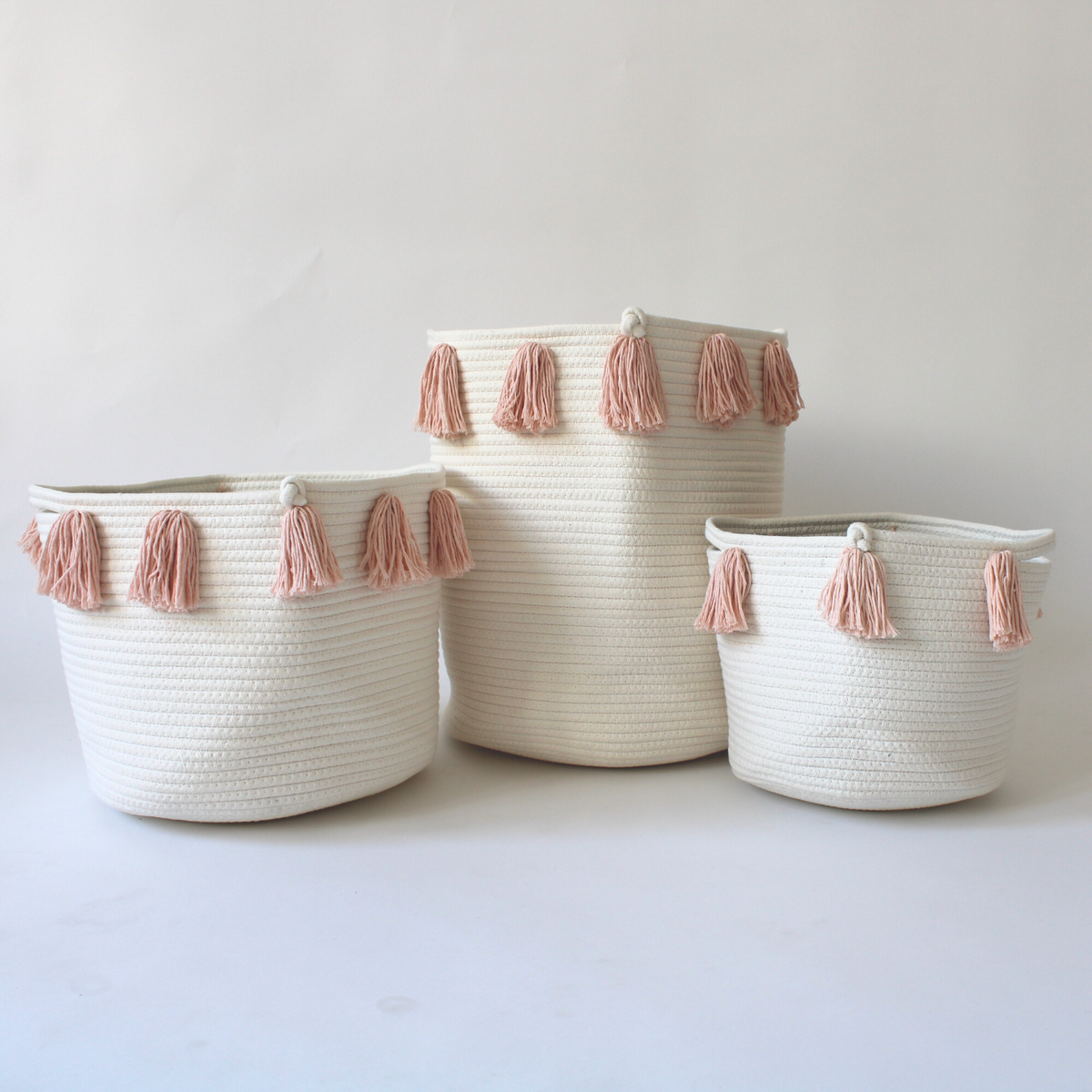 Peach Tassel Basket - Medium-2