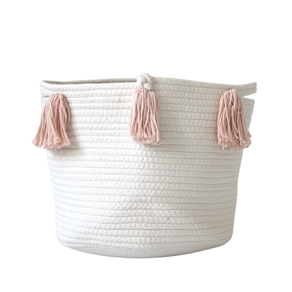 Peach Tassel Basket - Medium-0