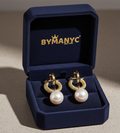 Pearl Hoop Earrings Golden Luster SOHO BYMANYC ® New York-0