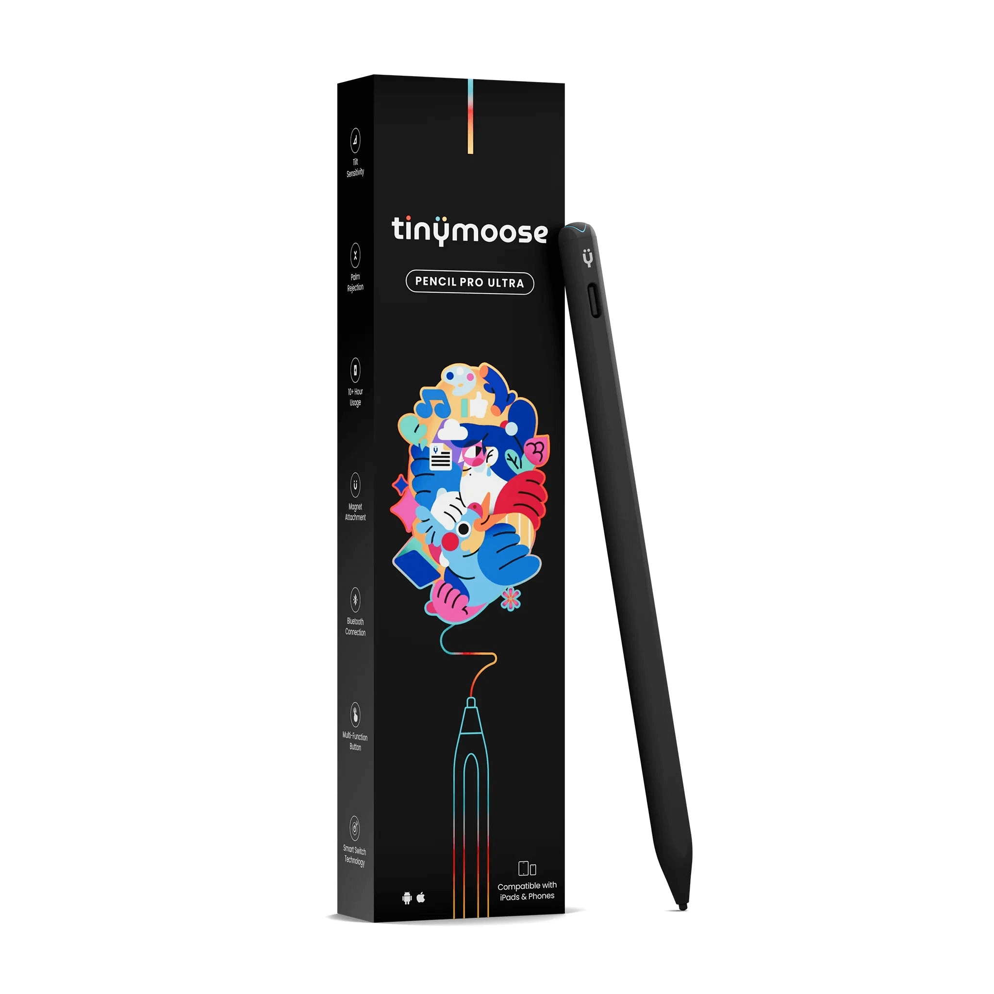Pencil Pro Ultra iPad pen stylus in midnight black for digital touchscreen drawing and navigation