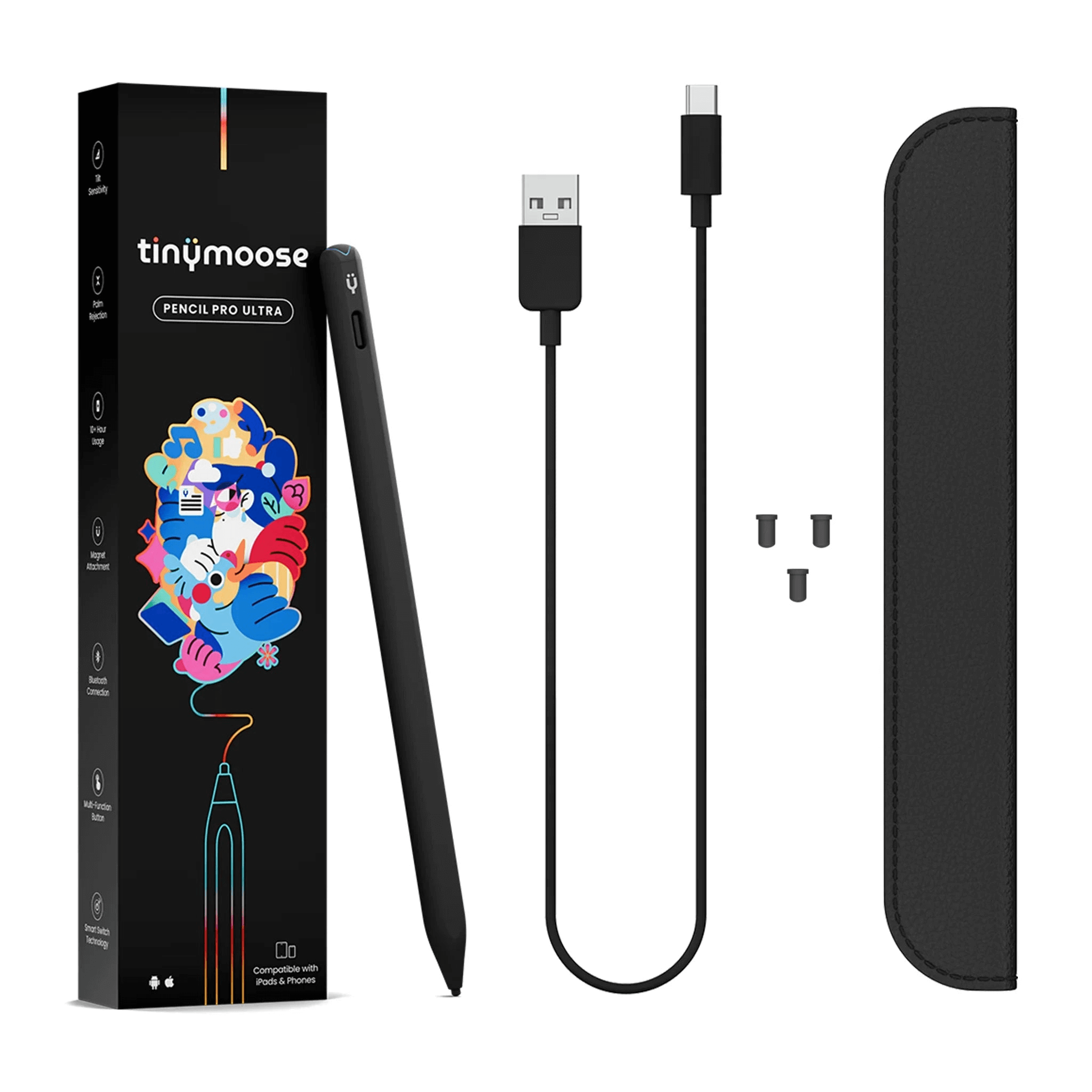 Pencil Pro Ultra iPad pen stylus in midnight black for digital touchscreen drawing and navigation — view 4