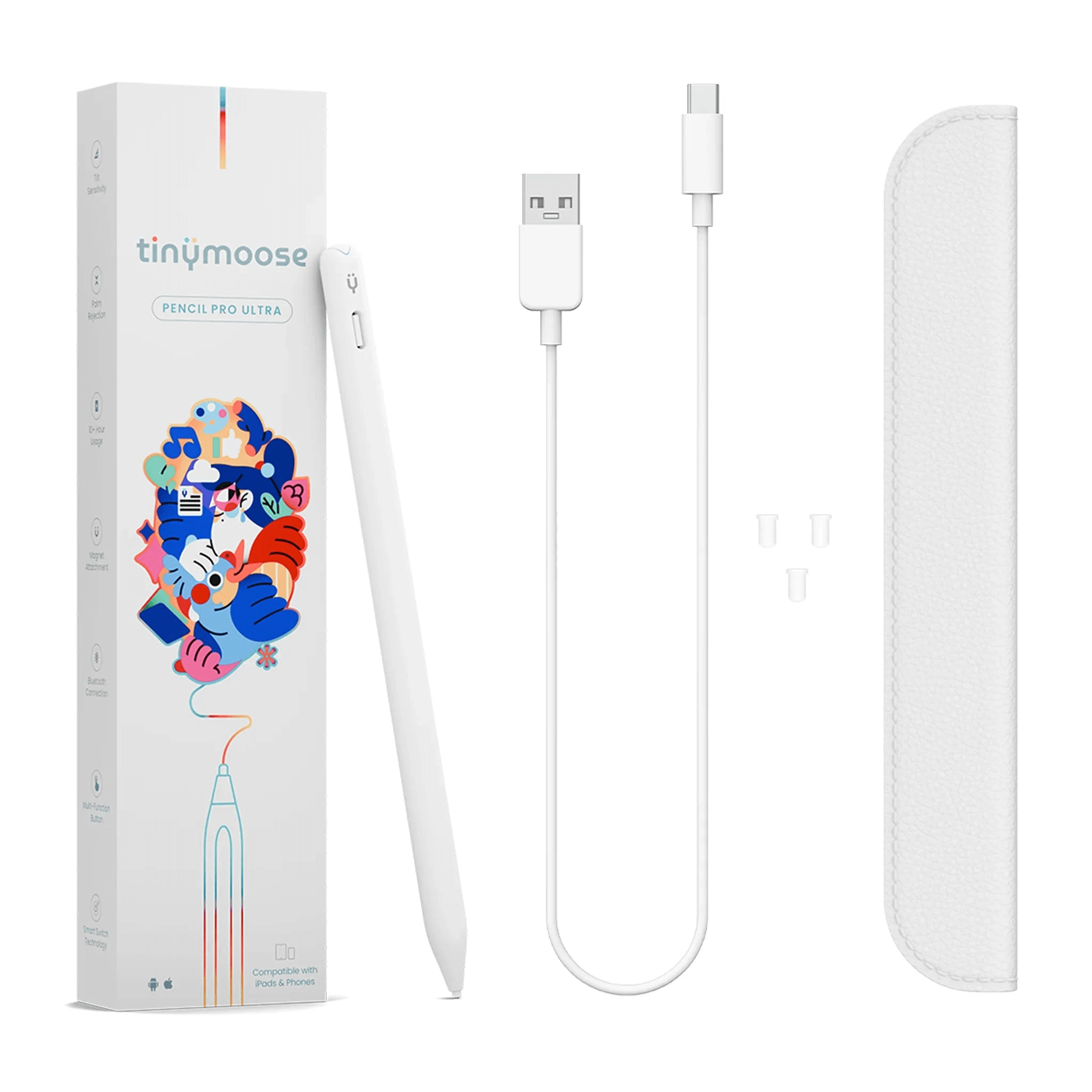 Alpine white Pencil Pro Ultra stylus pen for iPads and Android tablets — view 4