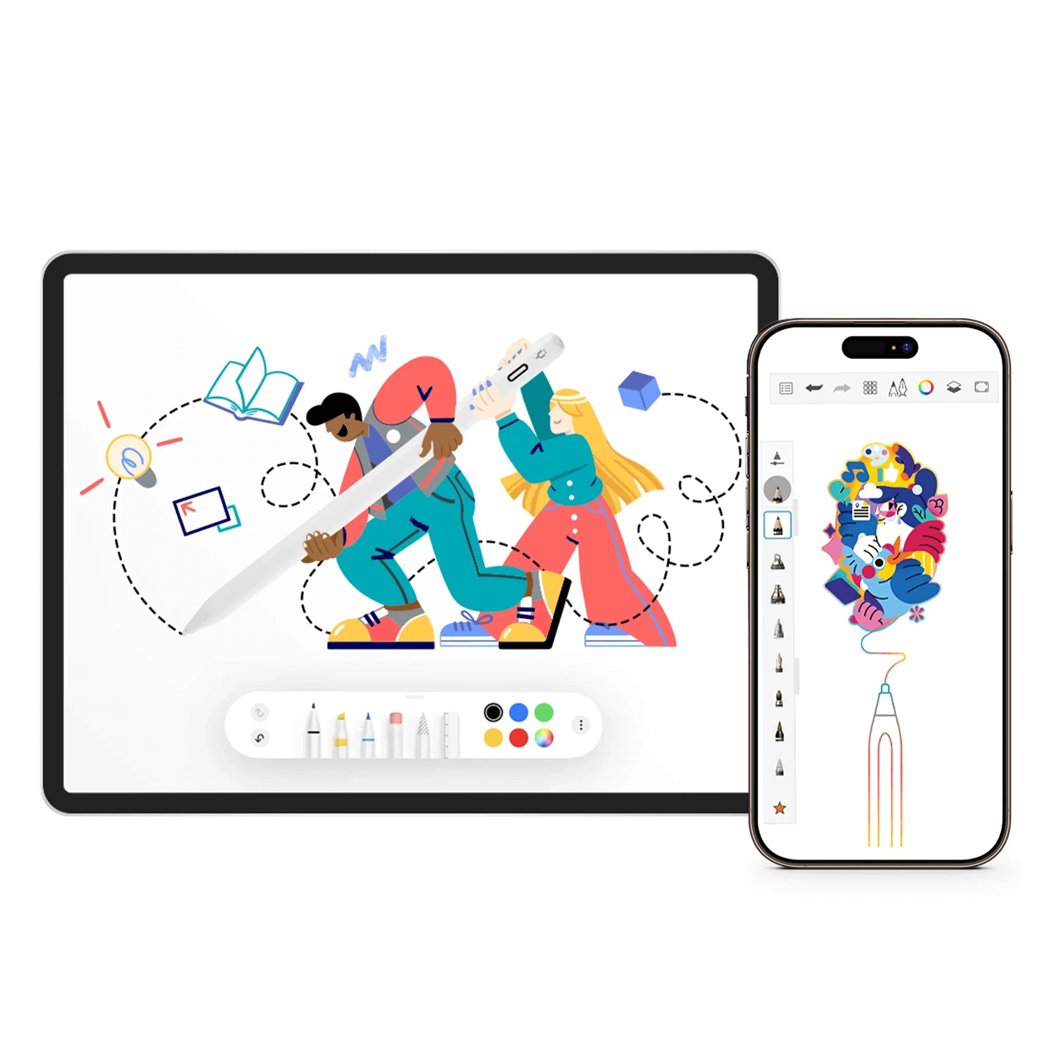 Alpine white Pencil Pro Ultra stylus pen for iPads and Android tablets — view 3