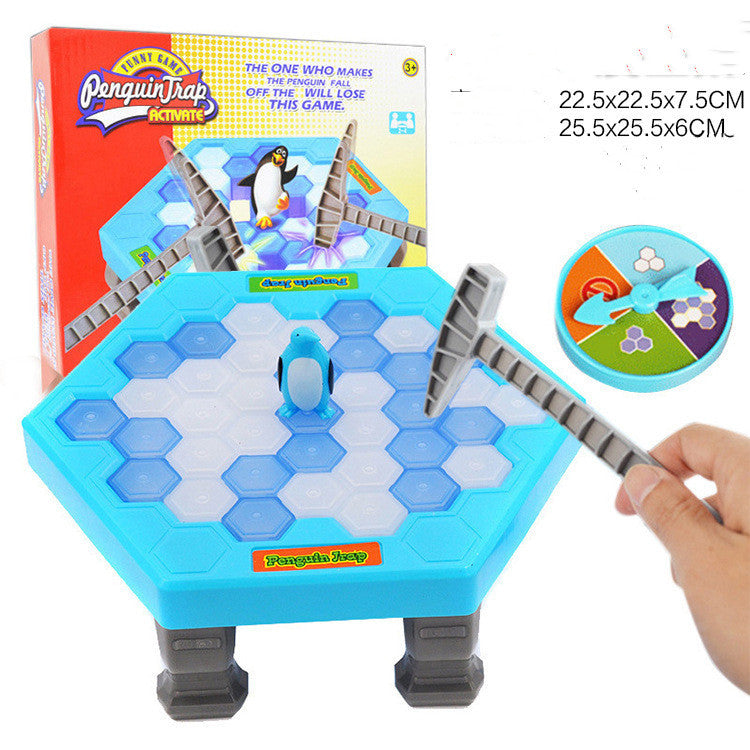 Penguin ice-breaking board game with plastic ice blocks and a cute fat penguin figure — view 4