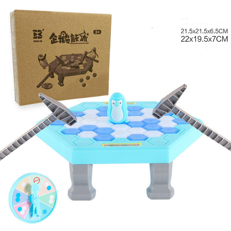 Penguin ice-breaking board game with plastic ice blocks and a cute fat penguin figure — view 5
