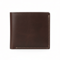 Personalized men's PU leather wallet featuring a custom engraved memorial photograph on the front