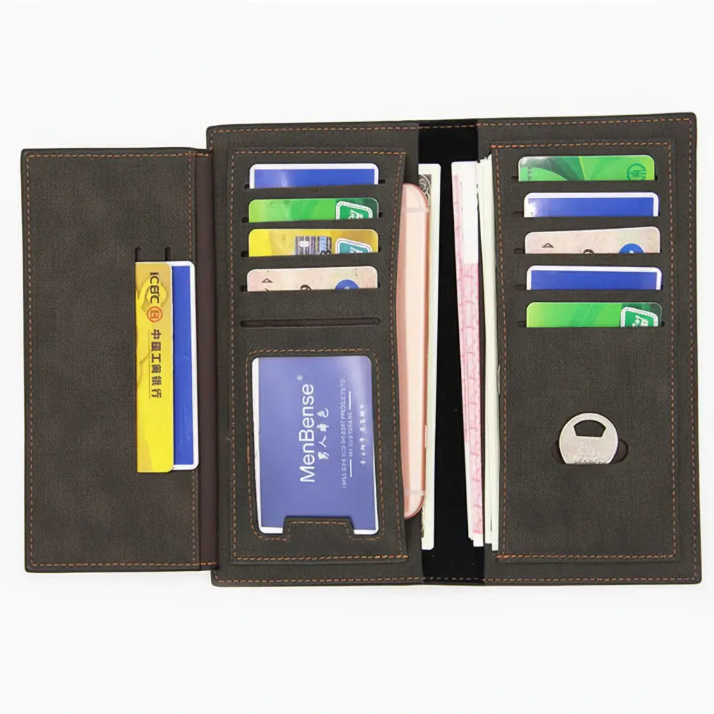 Personalized photo engraved vegan leather vertical trifold wallet with custom portrait and card slots — view 4
