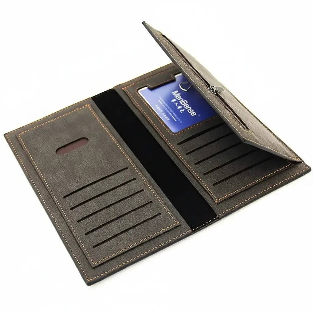 Personalized photo engraved vegan leather vertical trifold wallet with custom portrait and card slots — view 5