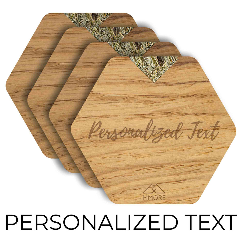 PERSONALIZED Wooden Coasters - Oak / Set of 4 Coasters-0