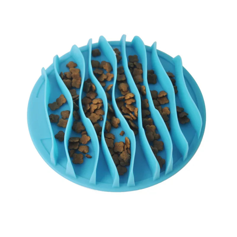 Pet dog and cat slow feeder bowl with jungle maze design in thermoplastic rubber — view 2