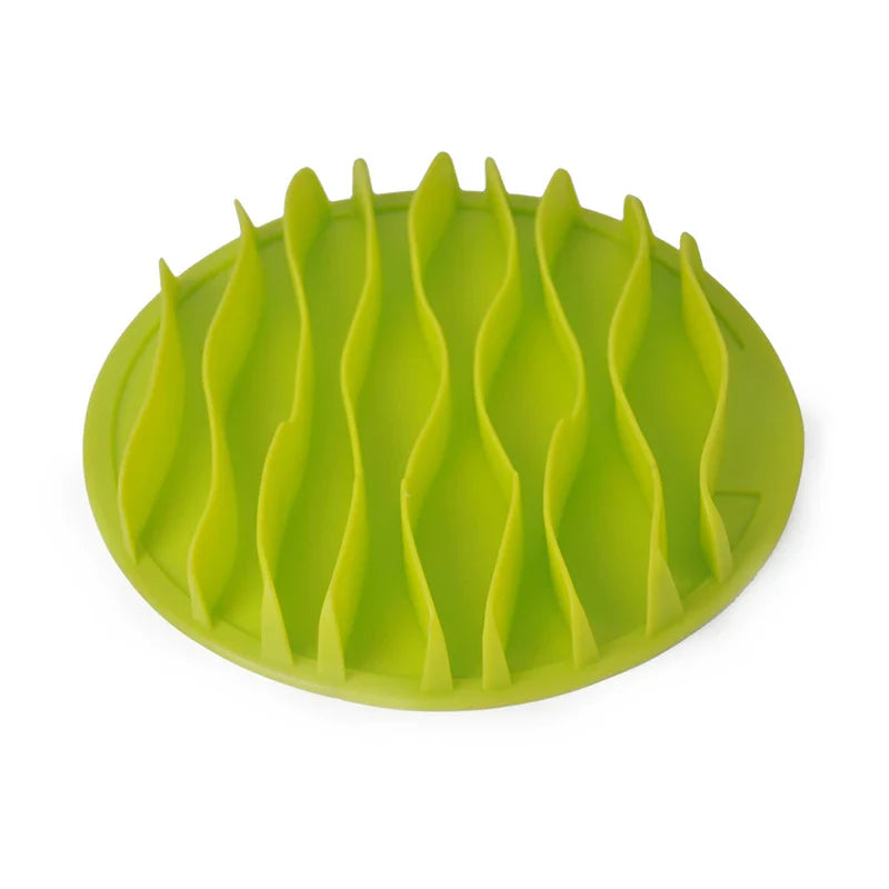 Pet dog and cat slow feeder bowl with jungle maze design in thermoplastic rubber — view 3
