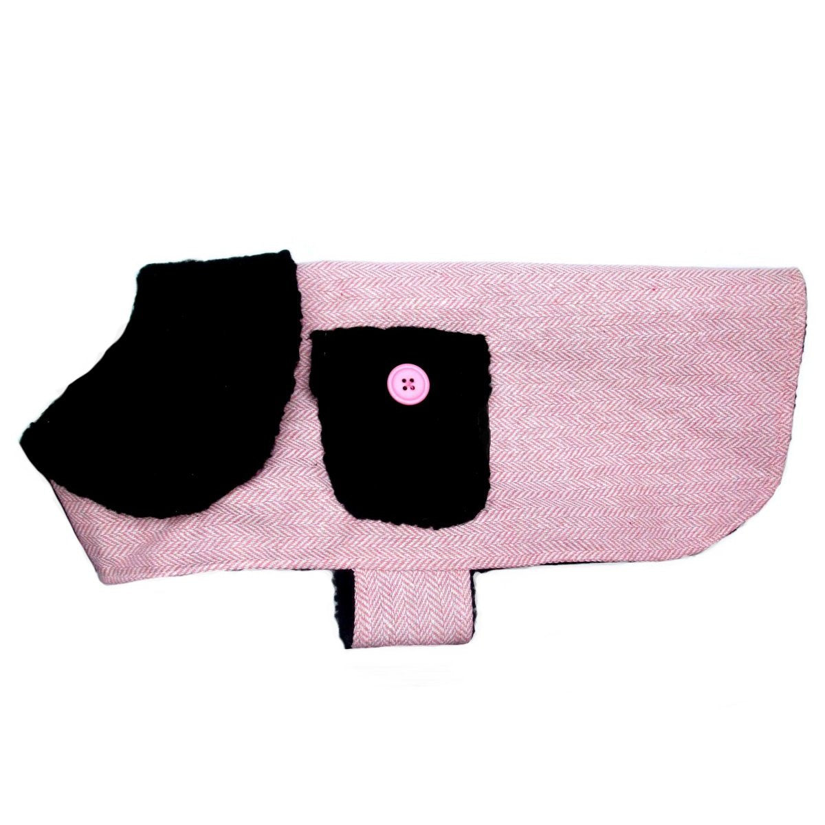 PA Pink Herringbone Dog Coat-0