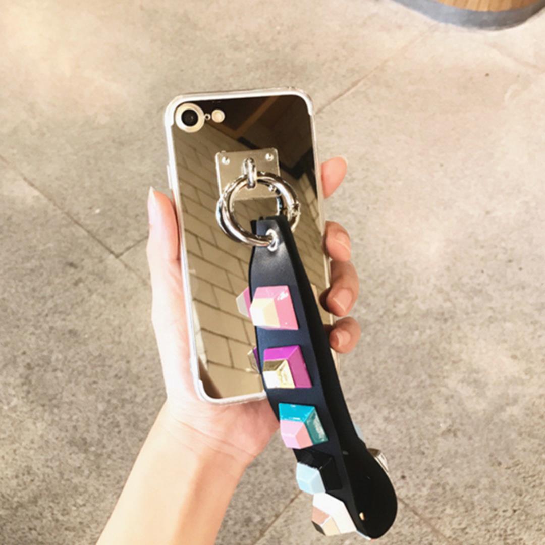 Luxury gold mirror back iPhone case showing slim shockproof design and reflective glossy finish — view 4