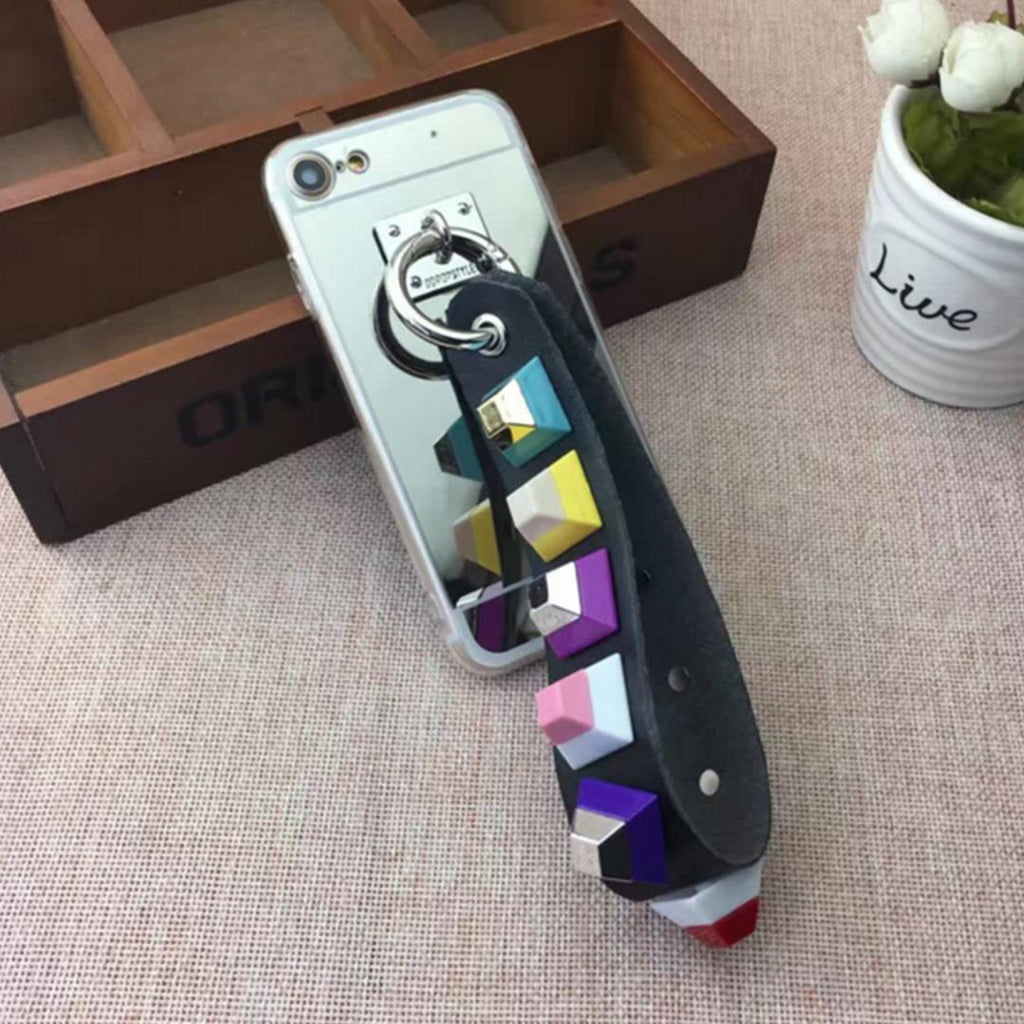 Luxury gold mirror back iPhone case showing slim shockproof design and reflective glossy finish — view 5