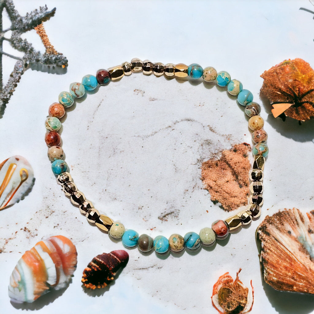 Island Blue Turquoise Howlite Amazonite Crystal Build-Your-Own Bracelet Set-4