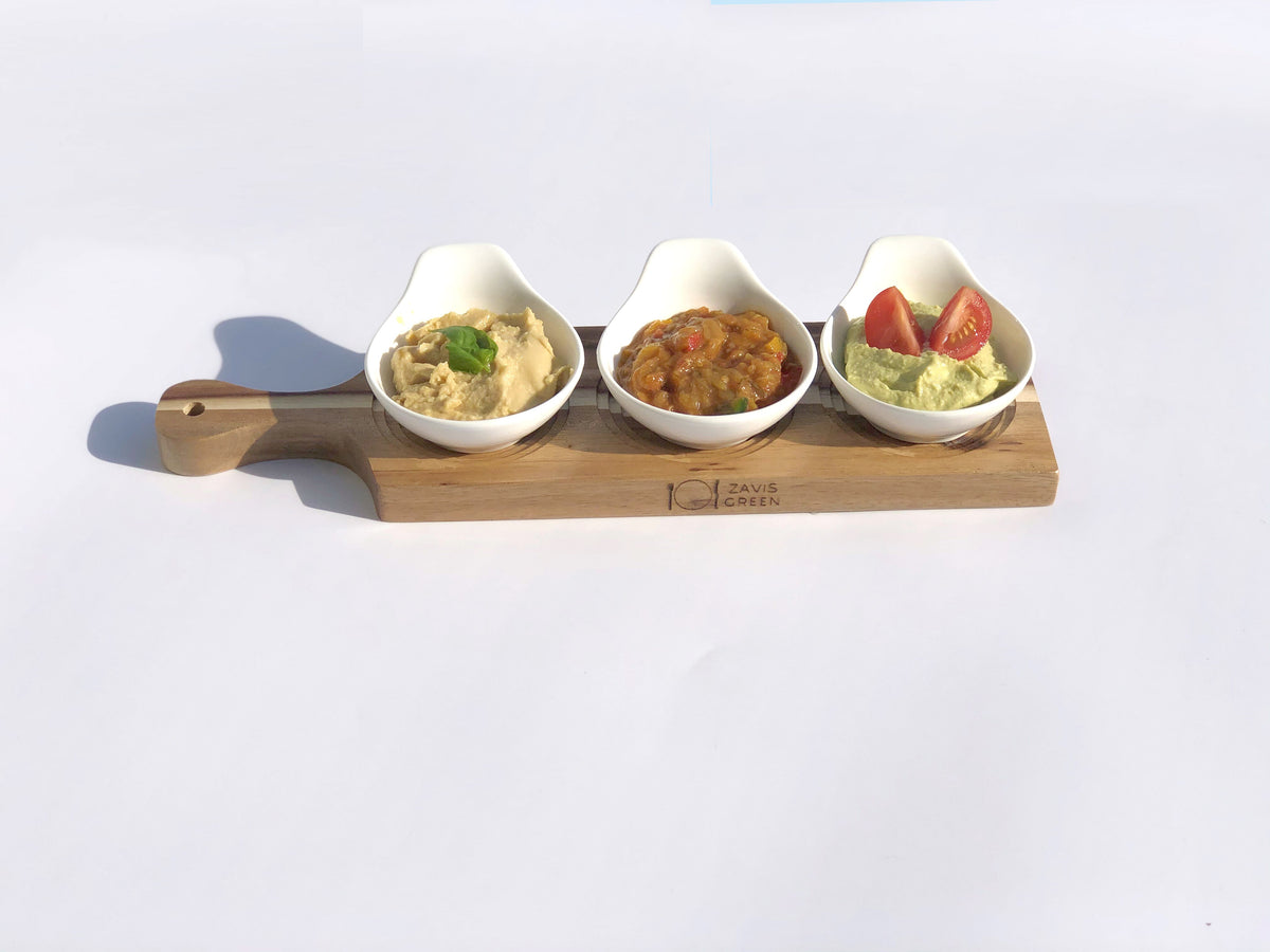 [ Set of 6 ] Zavis Green Acacia Wood 3 Hole Double sided Flight Board 14"  | Dishwasher Safe-4