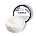 Bottle of Honeybebe nourishing baby lotion with calming lavender for sensitive skin and pregnancy care