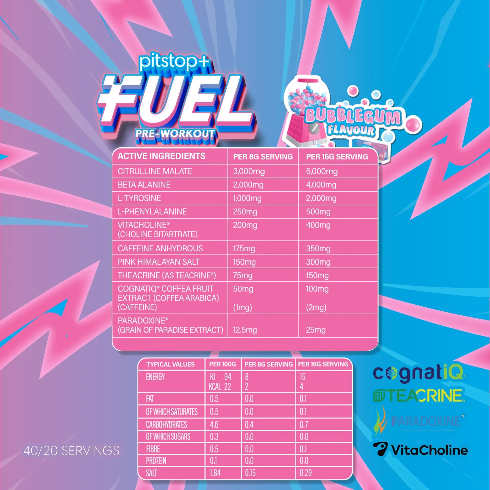 Pitstop+ Fuel pre workout supplement tub with nootropic energy powder blend for improved fitness training — view 5
