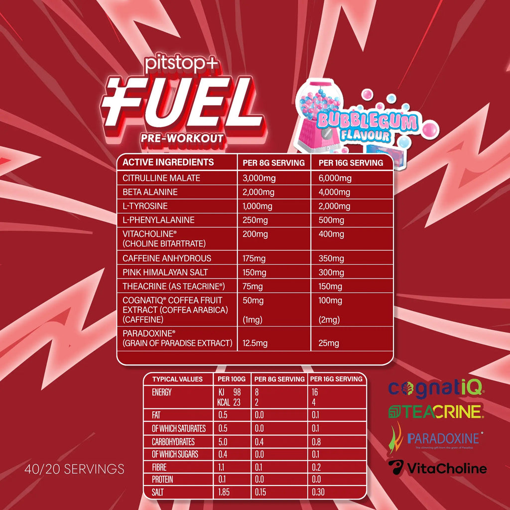 Pitstop+ Fuel pre workout supplement tub with nootropic energy powder blend for improved fitness training — view 4