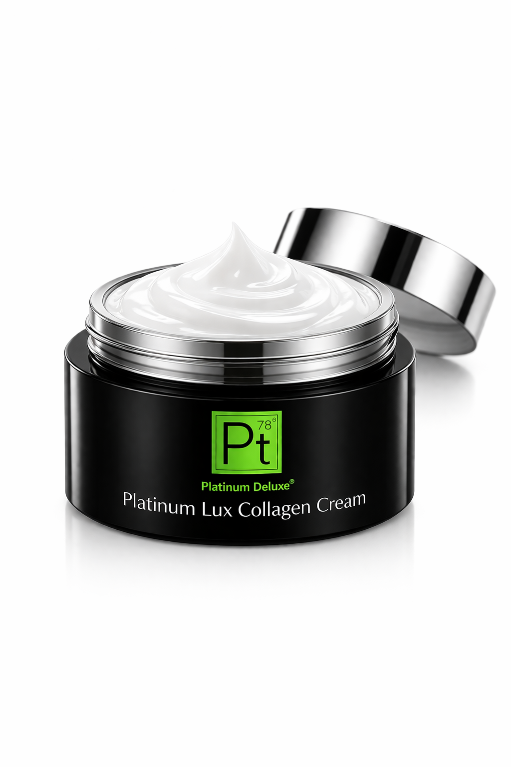 Platinum Lux Collagen Cream jar, premium anti-aging face moisturizer with colloidal platinum for radiant skin — view 4