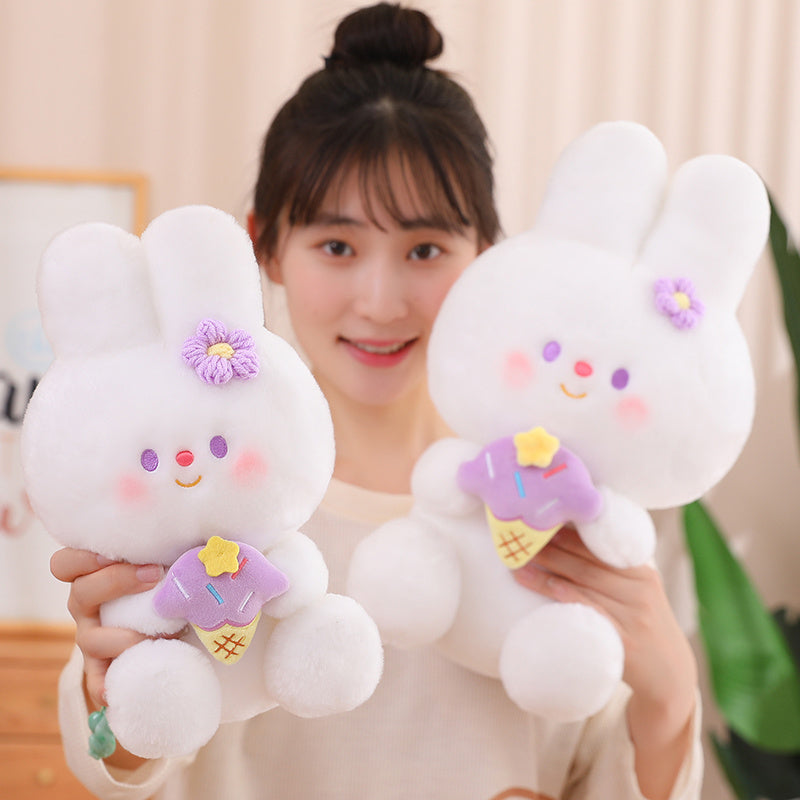 Soft plush rabbit toy with long floppy ears made of premium fabric and fluffy cotton — view 3