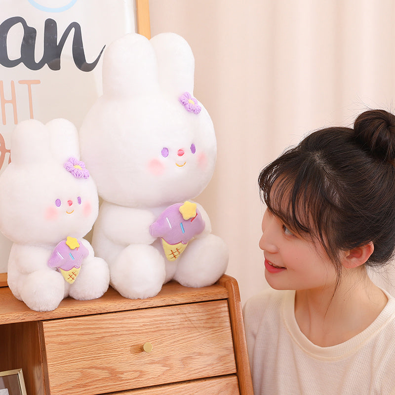 Soft plush rabbit toy with long floppy ears made of premium fabric and fluffy cotton — view 4