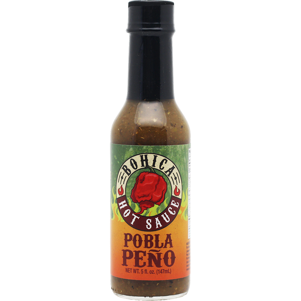 Bohica hot sauce four pack gift set featuring four glass bottles with colorful flavor labels — view 5