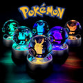 Pokemon crystal ball 3D lamp night light with glowing Pikachu character on base