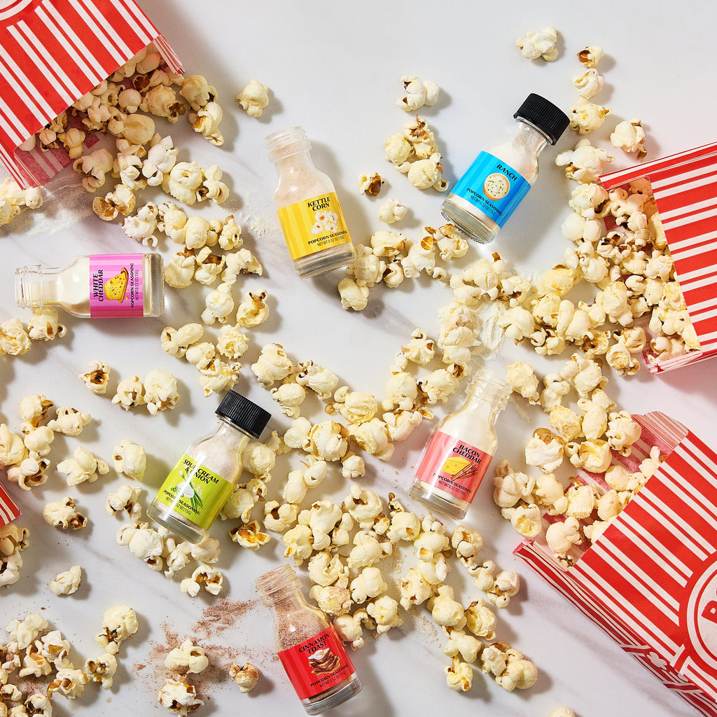Gourmet popcorn seasoning sampler kit with 10 distinct flavor jars for movie night snacks — view 5
