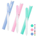 Portable glass fingernail file with protective carrying case for natural nail shaping and smooth manicures