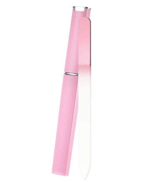 Portable glass fingernail file with protective carrying case for natural nail shaping and smooth manicures — view 2