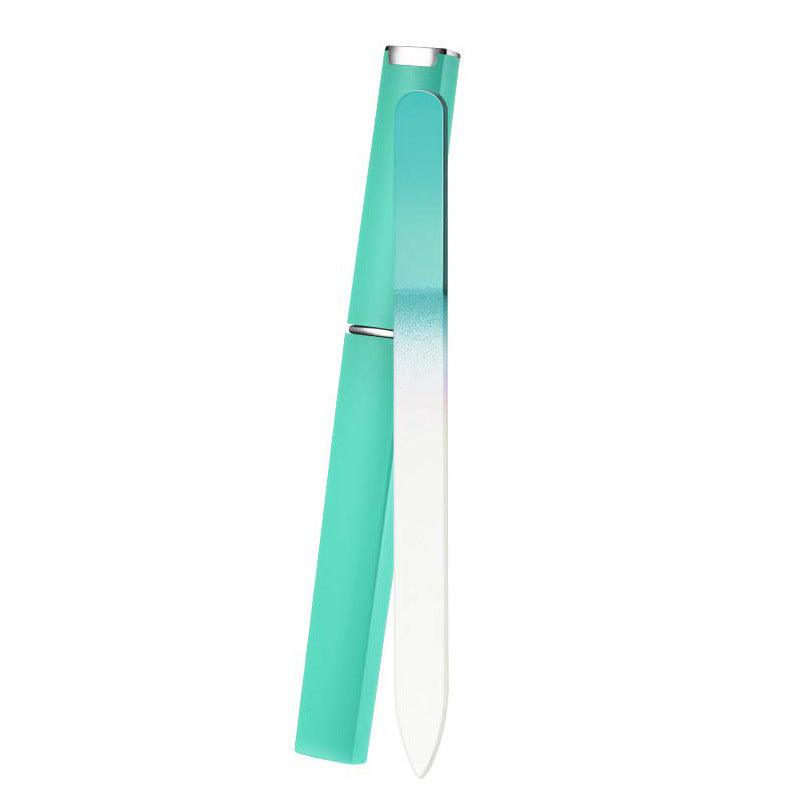 Portable glass fingernail file with protective carrying case for natural nail shaping and smooth manicures — view 4