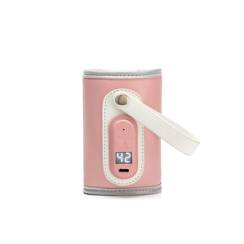 Portable USB baby bottle warmer in pastel colors with zippered opening and adjustable heating sleeve — view 5