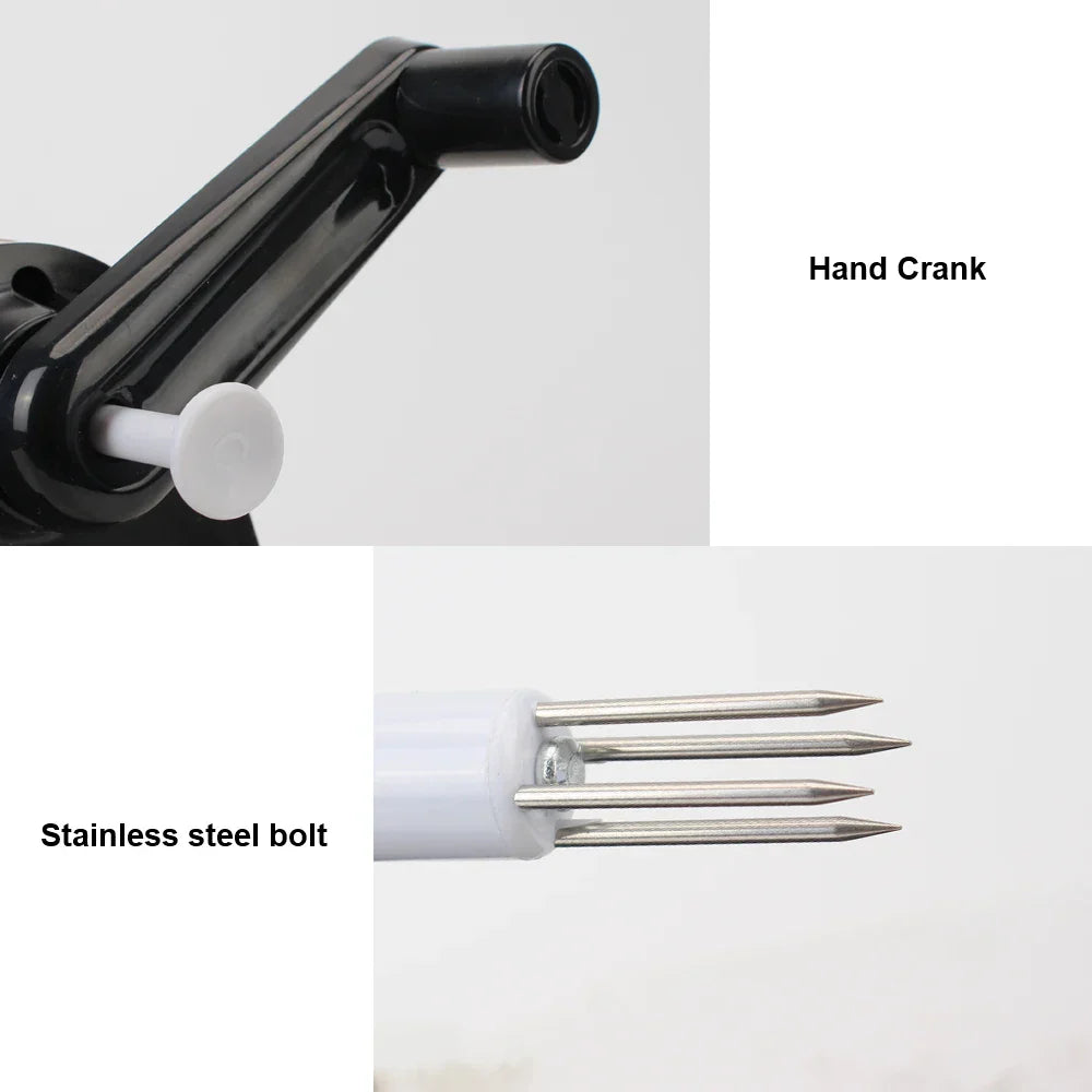 Hand-cranked multifunctional fruit and vegetable peeler with rotating stainless steel blade and durable plastic housing — view 5