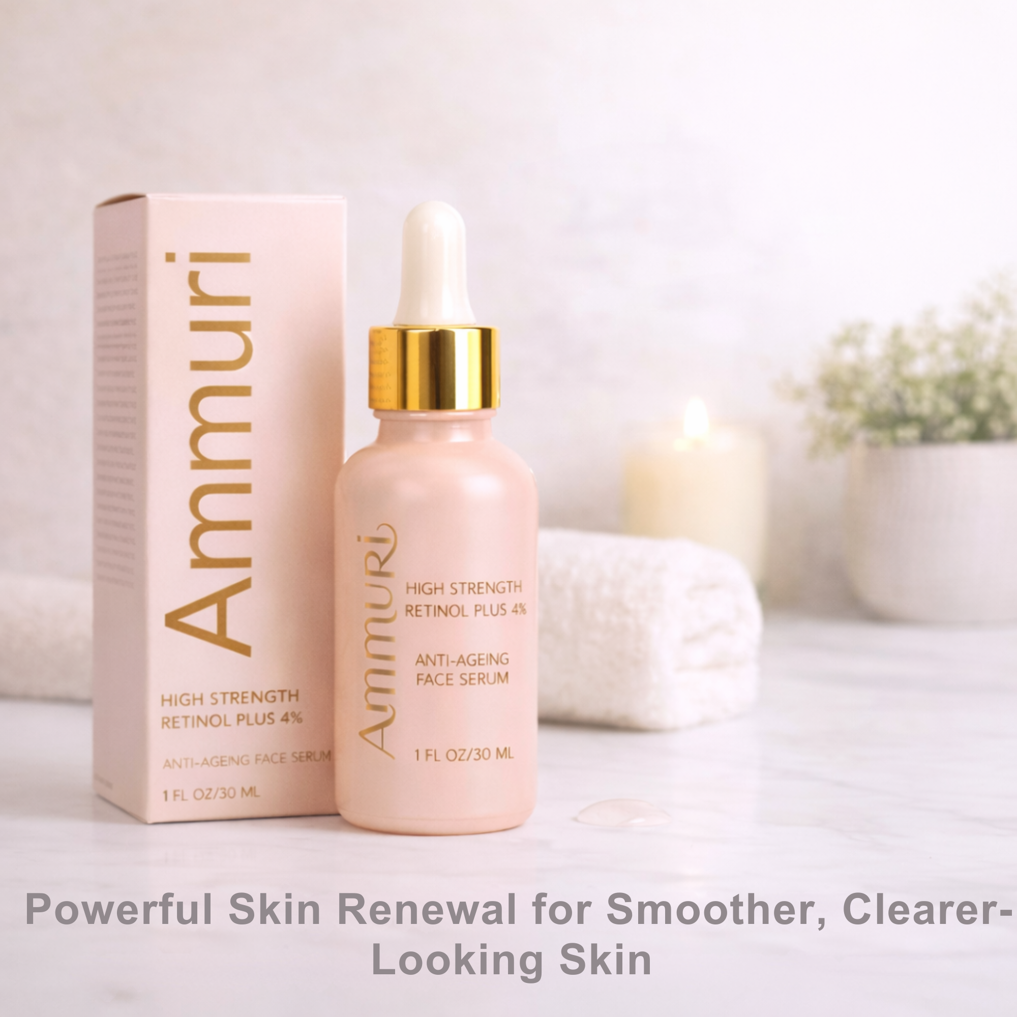 30ml high strength retinol face serum glass dropper bottle for anti-ageing and dark spot reduction — view 4