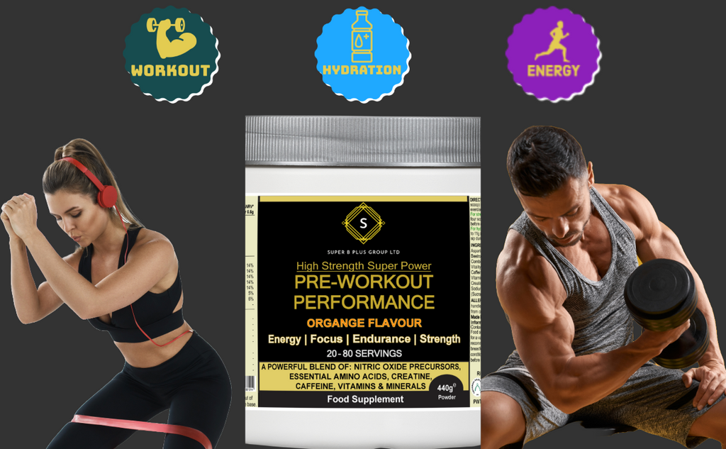 Pre-workout performance powder 440g tub in orange flavor for energy and endurance during exercise — view 5