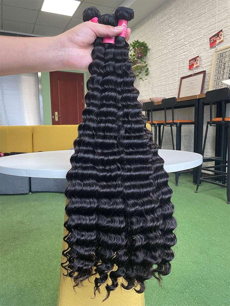 Premium human hair extensions in natural color showing smooth tangle free texture and healthy ends — view 3