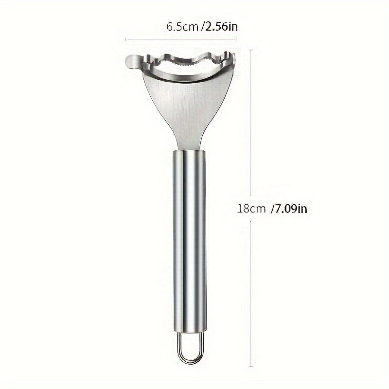 Premium stainless steel corn peeler with serrated blade edge removing fresh kernels from the cob — view 4