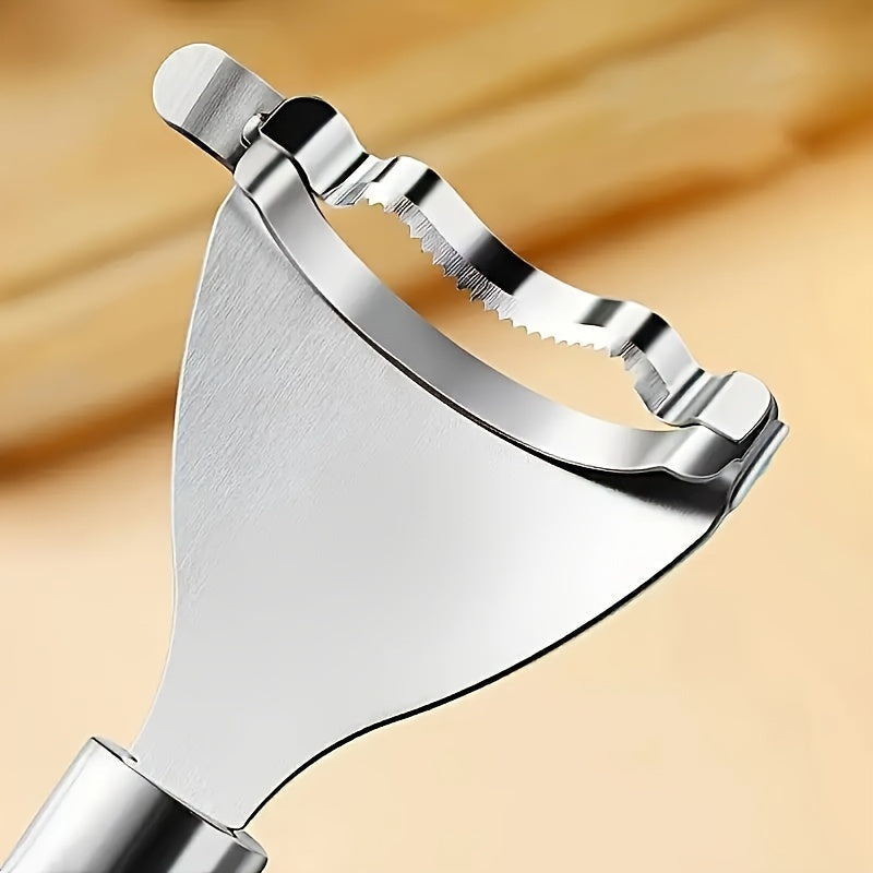 Premium stainless steel corn peeler with serrated blade edge removing fresh kernels from the cob — view 5