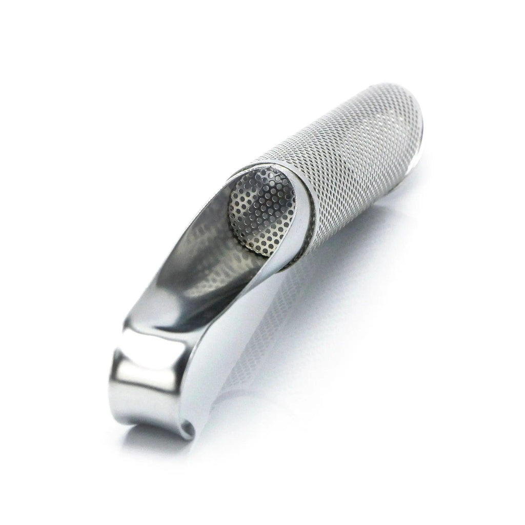 Stainless steel tea infuser with long curved handle and fine mesh filter for loose leaf tea — view 5