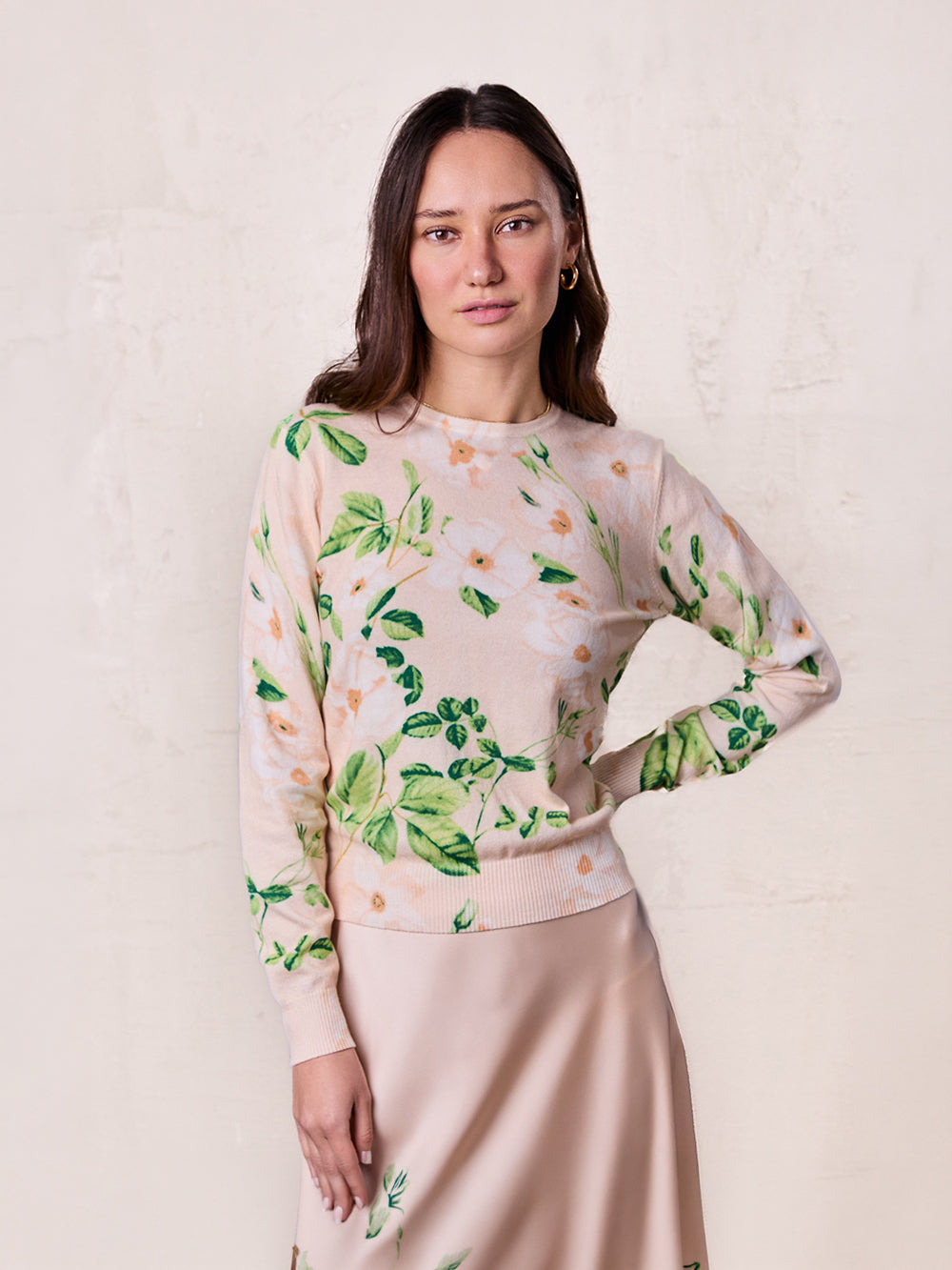 Printed Sweater-Spring Flower-0