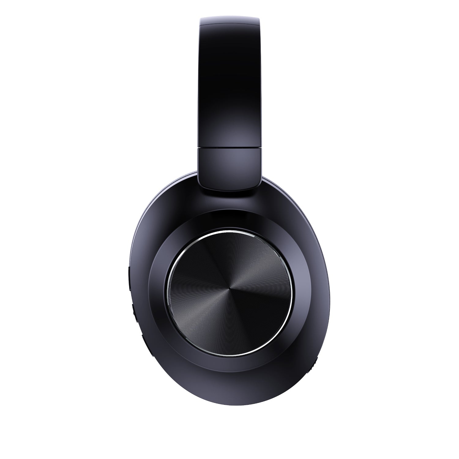 Matte onyx black active noise cancelling over ear wireless headphones with foldable design.