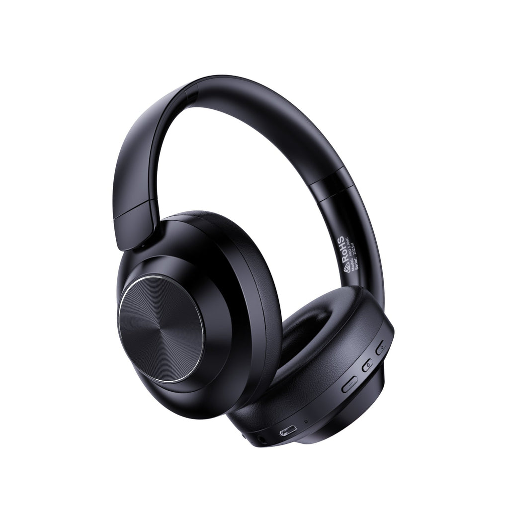 Matte onyx black active noise cancelling over ear wireless headphones with foldable design. — view 2