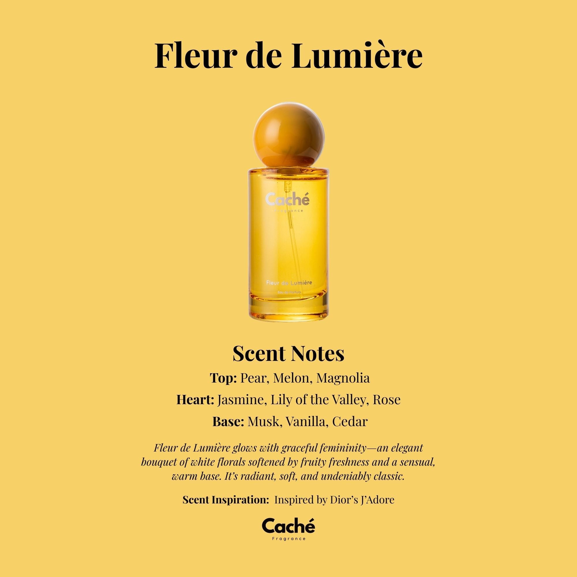 Fleur de Lumiere women's eau de parfum 50ml glass bottle, radiant floral fragrance.