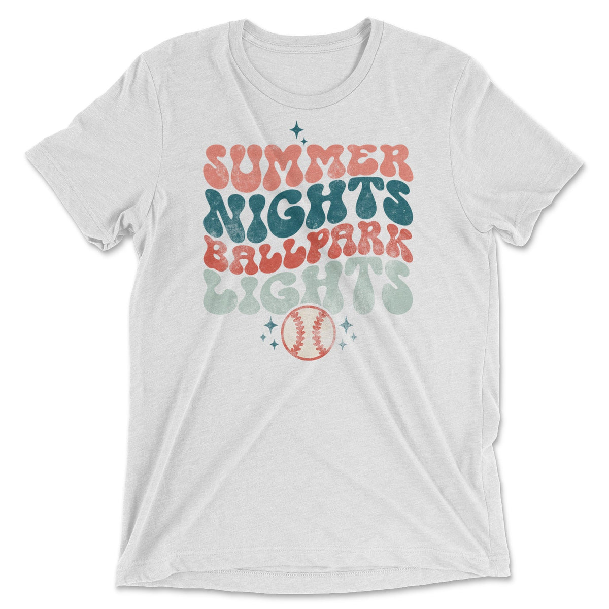 Summer Nights Ballpark Lights (Baseball) Tee-0