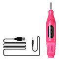 Red pen-shaped electric nail drill machine for professional manicures and pedicures at home