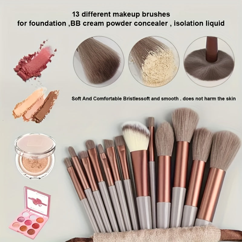 Professional makeup brush set with fluffy synthetic bristles and ergonomic ABS plastic handles — view 3