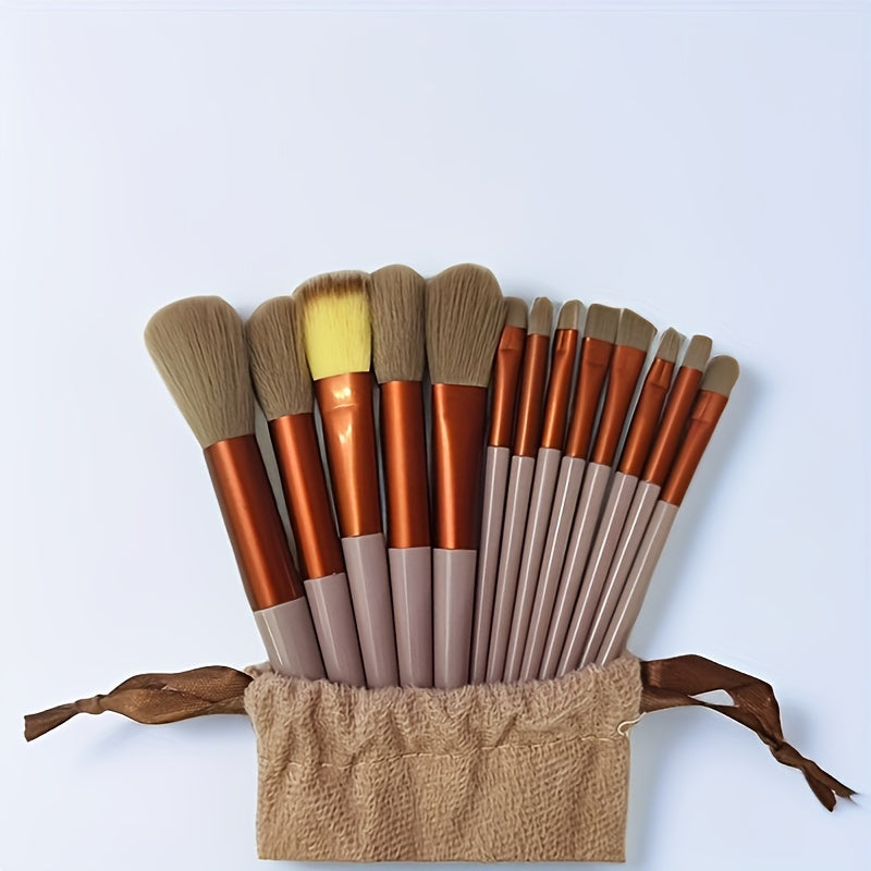 Professional makeup brush set with fluffy synthetic bristles and ergonomic ABS plastic handles — view 5