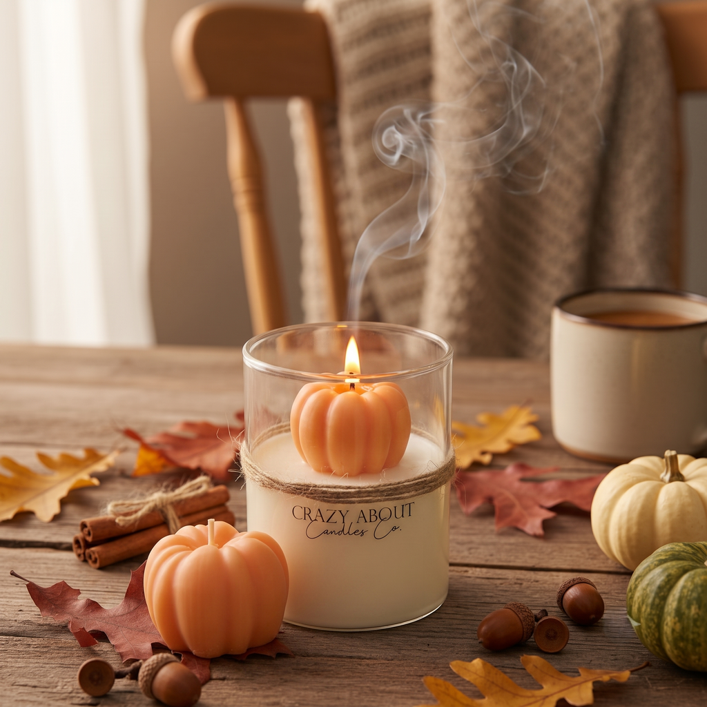 Pumpkin Candle in Glass Jar | Fall Soy Wax Candle-0